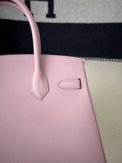 Replica Hermes Birkin 30cm 3Q Pink Handmade Hand Stitching Epsom Gold #3524 - Image 3