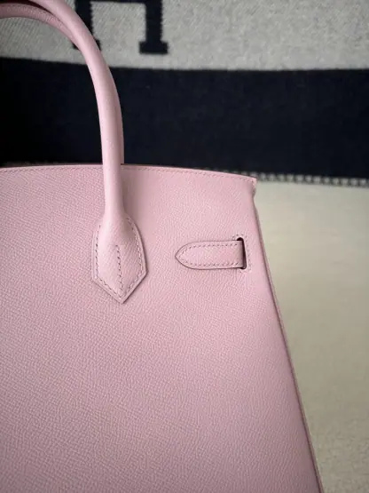 Replica Hermes Birkin 30cm 3Q Pink Handmade Hand Stitching Epsom Gold #3524 - Image 3