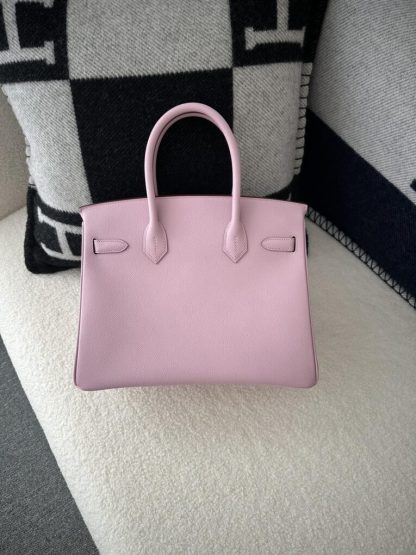 Replica Hermes Birkin 30cm 3Q Pink Handmade Hand Stitching Epsom Gold #3524 - Image 7