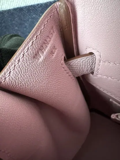 Replica Hermes Birkin 30cm 3Q Pink Handmade Hand Stitching Epsom Gold #3524 - Image 2