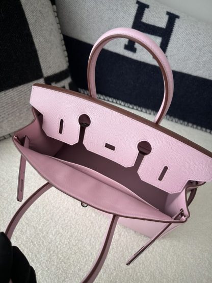 Replica Hermes Birkin 30cm 3Q Pink Handmade Hand Stitching Epsom Gold #3524 - Image 8