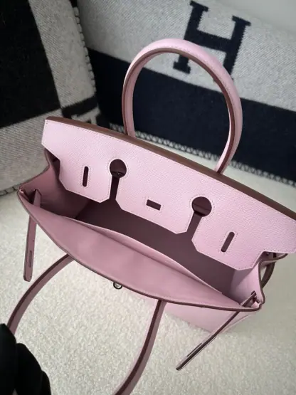 Replica Hermes Birkin 30cm 3Q Pink Handmade Hand Stitching Epsom Gold #3524 - Image 8