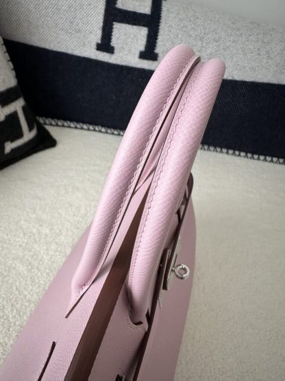 Replica Hermes Birkin 30cm 3Q Pink Handmade Hand Stitching Epsom Gold #3524 - Image 10