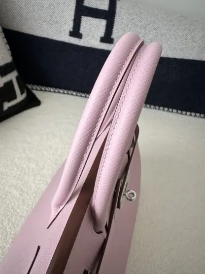 Replica Hermes Birkin 30cm 3Q Pink Handmade Hand Stitching Epsom Gold #3524 - Image 10