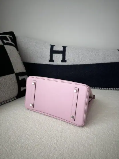 Replica Hermes Birkin 30cm 3Q Pink Handmade Hand Stitching Epsom Gold #3524 - Image 4