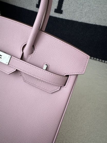 Replica Hermes Birkin 30cm 3Q Pink Handmade Hand Stitching Epsom Gold #3524 - Image 5