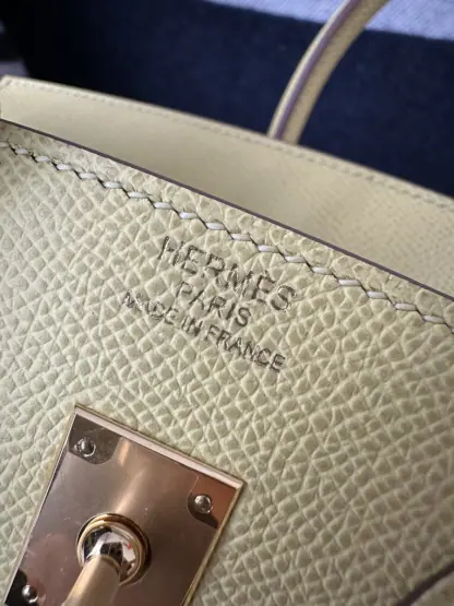 Replica Hermes Birkin 25cm 1Z Jaune poussin Handmade Hand Stitching Epsom Gold #3519 - Image 2