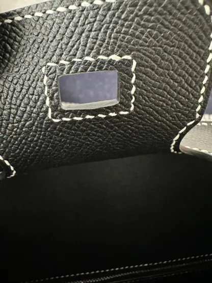 Replica Hermes Birkin 25cm CK89 Noir Handmade Hand Stitching Epsom Sliver #3512 - Image 3