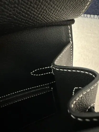 Replica Hermes Birkin 25cm CK89 Noir Handmade Hand Stitching Epsom Sliver #3512 - Image 2