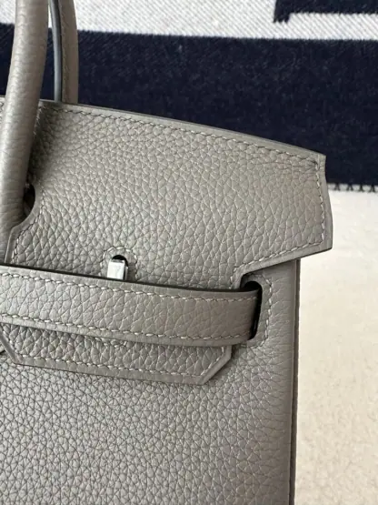 Replica Hermes Birkin 25cm 8F Etain Handmade Hand Stitching Togo Sliver #3510 - Image 6