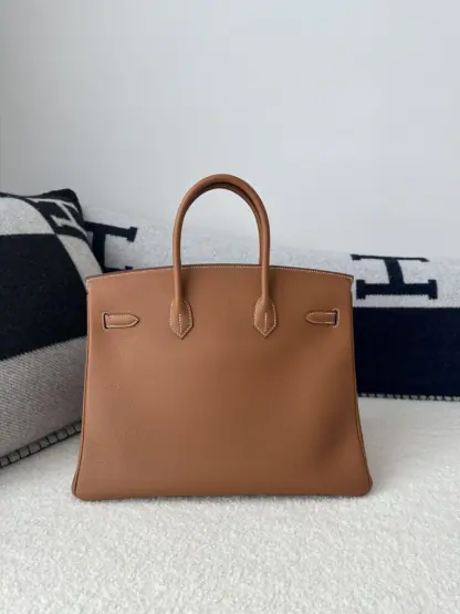 Replica Hermes Birkin 35 CC37 Gold Handmade Togo Gold #3533 - Image 9