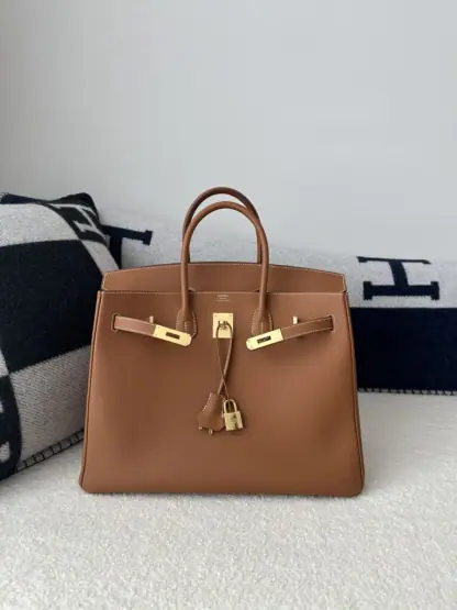 Replica Hermes Birkin 35 CC37 Gold Handmade Togo Gold #3533 - Image 15