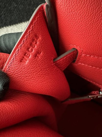 Replica Hermes Birkin 35 Q5 Rouge casaque Handmade Togo Sliver #3534 - Image 2