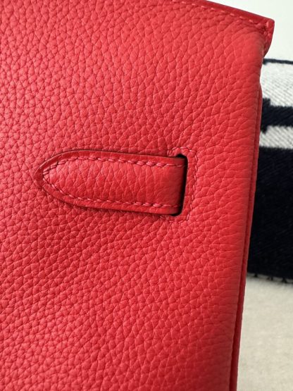 Replica Hermes Birkin 35 Q5 Rouge casaque Handmade Togo Sliver #3534 - Image 11