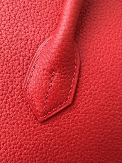 Replica Hermes Birkin 35 Q5 Rouge casaque Handmade Togo Sliver #3534 - Image 4