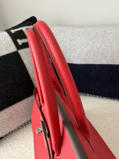 Replica Hermes Birkin 35 Q5 Rouge casaque Handmade Togo Sliver #3534 - Image 5