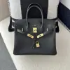 Replica Hermes Birkin 25cm CC89 Noir Handmade Hand Stitching Togo Gold Hardware #3507 - Image 10