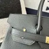 Replica Hermes Birkin 25cm CC89 Noir Handmade Hand Stitching Togo Gold Hardware #3507 - Image 9