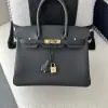 Replica Hermes Birkin 25cm CC89 Noir Handmade Hand Stitching Togo Gold Hardware #3507 - Image 14