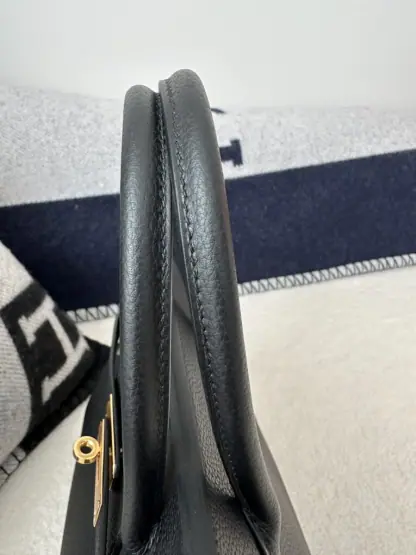 Replica Hermes Birkin 25cm CC89 Noir Handmade Hand Stitching Togo Gold Hardware #3507 - Image 12