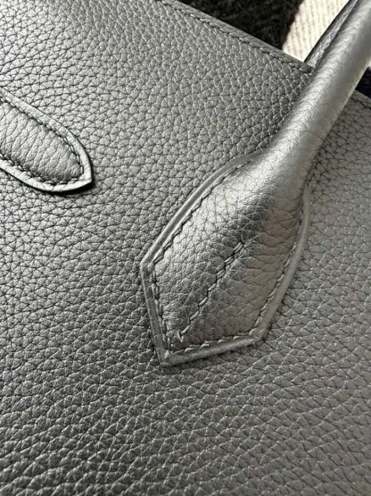 Replica Hermes Birkin 25cm CC89 Noir Handmade Hand Stitching Togo Gold Hardware #3507 - Image 6