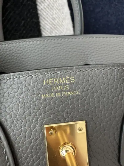Replica Hermes Birkin 25cm CC8F Etain Handmade Hand Stitching Togo Gold Hardware #3508 - Image 4