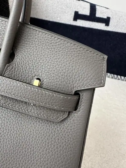 Replica Hermes Birkin 25cm CC8F Etain Handmade Hand Stitching Togo Gold Hardware #3508 - Image 7