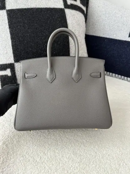 Replica Hermes Birkin 25cm CC8F Etain Handmade Hand Stitching Togo Gold Hardware #3508 - Image 8