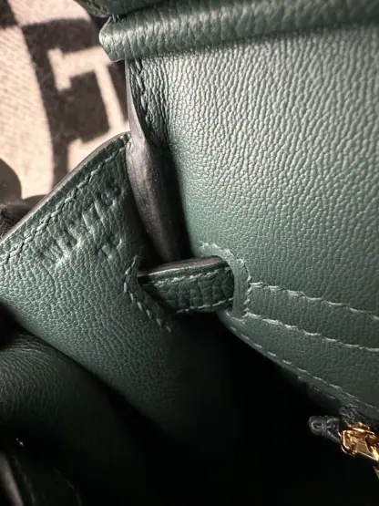 Replica Hermes Birkin 25cm 6O Vert cypres Handmade Hand Stitching Togo Gold #3516 - Image 2