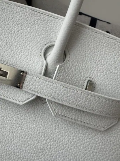 Replica Hermes Birkin 30cm 01 Blank Handmade Hand Stitching togo Sliver #3530 - Image 6