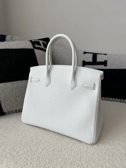 Replica Hermes Birkin 30cm 01 Blank Handmade Hand Stitching togo Sliver #3530 - Image 12
