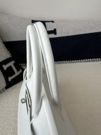 Replica Hermes Birkin 30cm 01 Blank Handmade Hand Stitching togo Sliver #3530 - Image 8