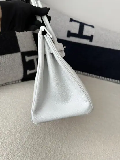 Replica Hermes Birkin 30cm 01 Blank Handmade Hand Stitching togo Sliver #3530 - Image 9