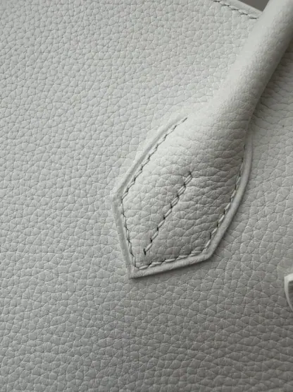 Replica Hermes Birkin 30cm 01 Blank Handmade Hand Stitching togo Sliver #3530 - Image 10