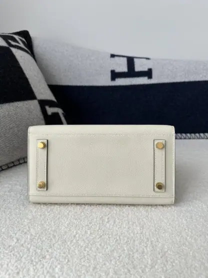 Replica Hermes Birkin 25cm CC10 Carie & CC89 Noir Handmade Hand Stitching Epsom #3504 - Image 7