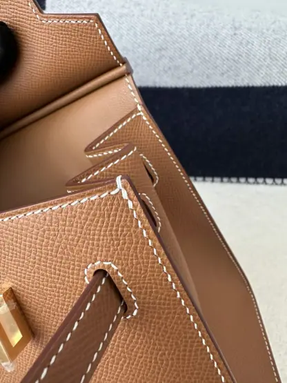 Replica Hermes Birkin 25cm CC37 Gold Handmade Hand Stitching Epsom Leather Gold Hardware #3501 - Image 2