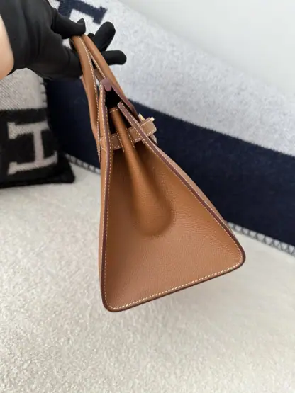Replica Hermes Birkin 25cm CC37 Gold Handmade Hand Stitching Epsom Leather Gold Hardware #3501 - Image 8
