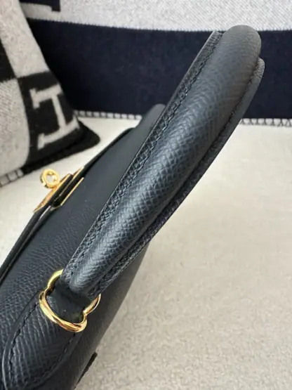 Replica Hermes Kelly 25 2Z Blue Niut Handmade Epsom Gold #3536 - Image 6