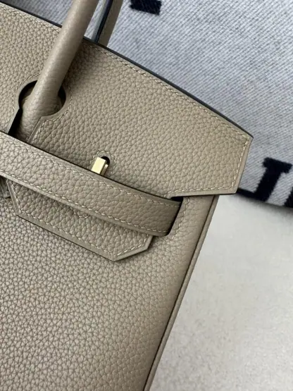 Replica Hermes Birkin 30cm 8Q Beige Marfa Handmade Hand Stitching togo Gold #3529 - Image 6