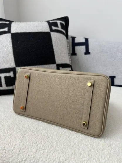 Replica Hermes Birkin 30cm 8Q Beige Marfa Handmade Hand Stitching togo Gold #3529 - Image 8
