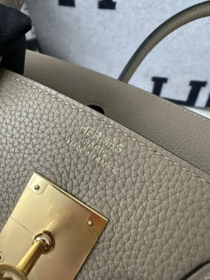 Replica Hermes Birkin 30cm 8Q Beige Marfa Handmade Hand Stitching togo Gold #3529 - Image 3