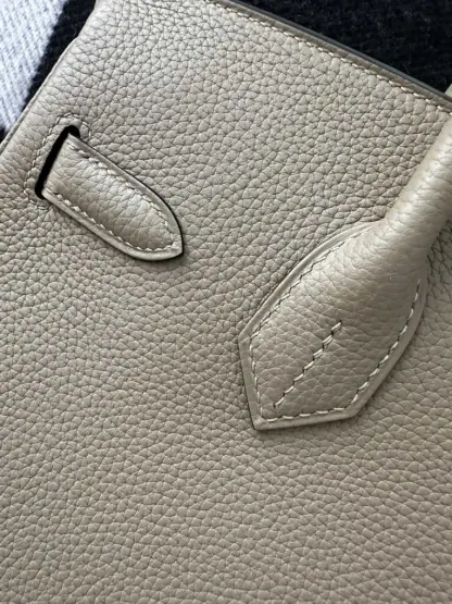 Replica Hermes Birkin 30cm 8Q Beige Marfa Handmade Hand Stitching togo Gold #3529 - Image 5
