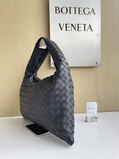 Replica Bottega Veneta Small Hop Black Shoulder Bag Calf Leather #3697 - Image 9