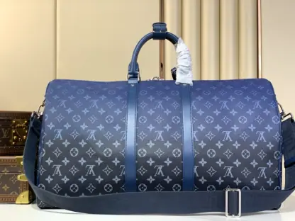 Replica Louis Vuitton Keepall Bandoulière 55 M11558 Blue #3590 - Image 6