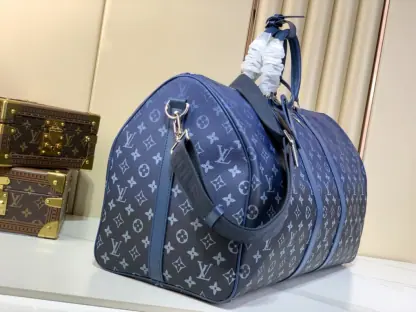 Replica Louis Vuitton Keepall Bandoulière 55 M11558 Blue #3590 - Image 7