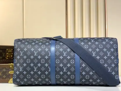 Replica Louis Vuitton Keepall Bandoulière 55 M11558 Blue #3590 - Image 9