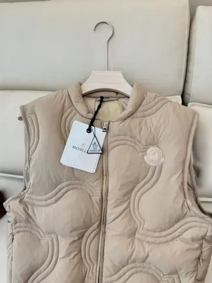 Replica Moncler Women's DRUZY DOWN GILET Beige 2024 #3744 - Image 7