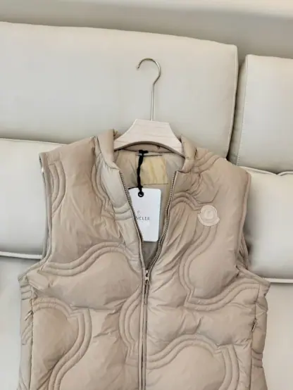 Replica Moncler Women's DRUZY DOWN GILET Beige 2024 #3744 - Image 8