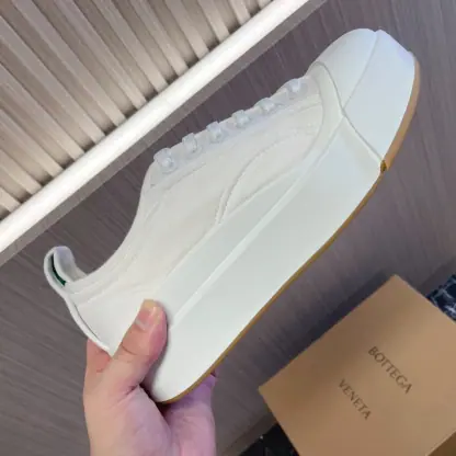 Replica Bottega Veneta Vulcan Platform Sneaker Women's Canvas lace-up platform sneaker #3696 - Image 3