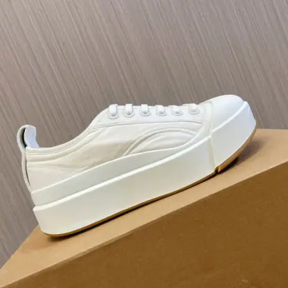 Replica Bottega Veneta Vulcan Platform Sneaker Women's Canvas lace-up platform sneaker #3696 - Image 2